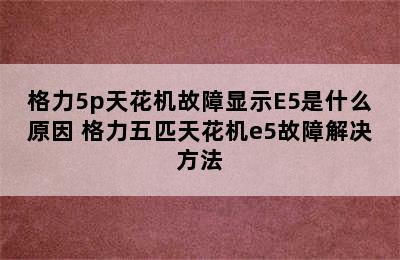 格力5p天花机故障显示E5是什么原因 格力五匹天花机e5故障解决方法